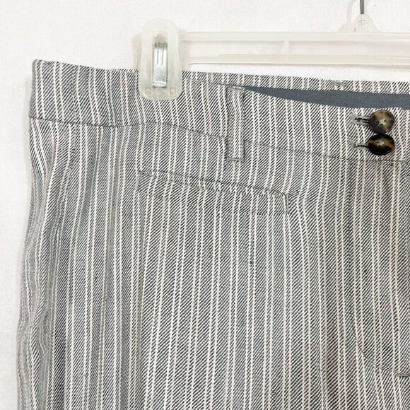 J. Jill Linen Stretch Gray Striped Comfort Waist Pants Business Casual - Size 12 - Picture 3 of 8